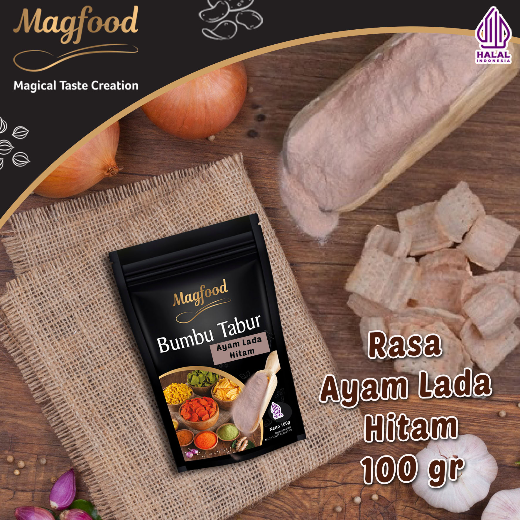 Bumbu tabur magfood AYAM LADA HITAM 100g